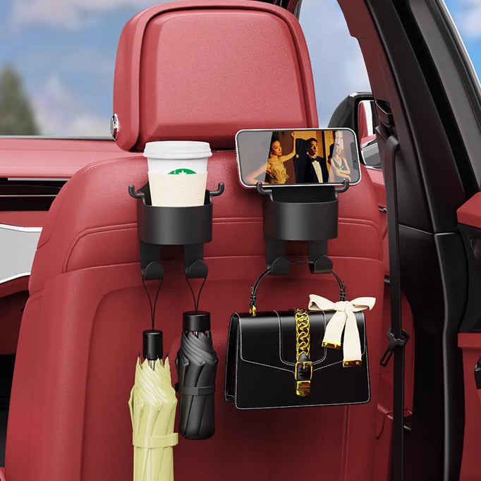 Organizator Auto Multifuncțional pentru Spătar – Suport Telefon, Pahar și Cârlig pentru Obiecte