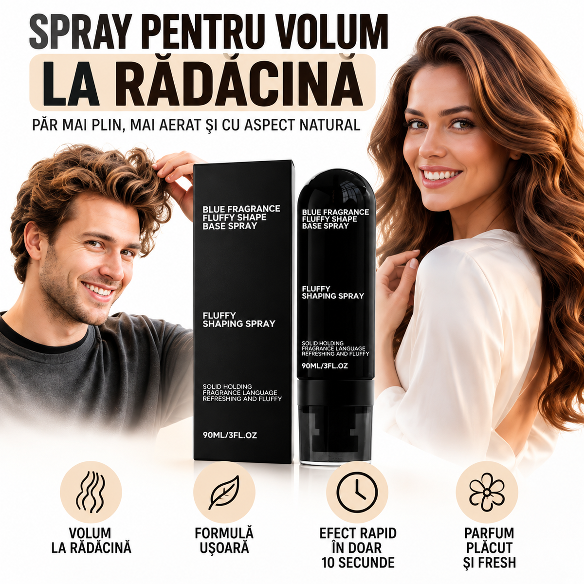 Spray pentru Volum la Rădăcină – Păr cu Aspect mai Bogat și Plin de Volum
